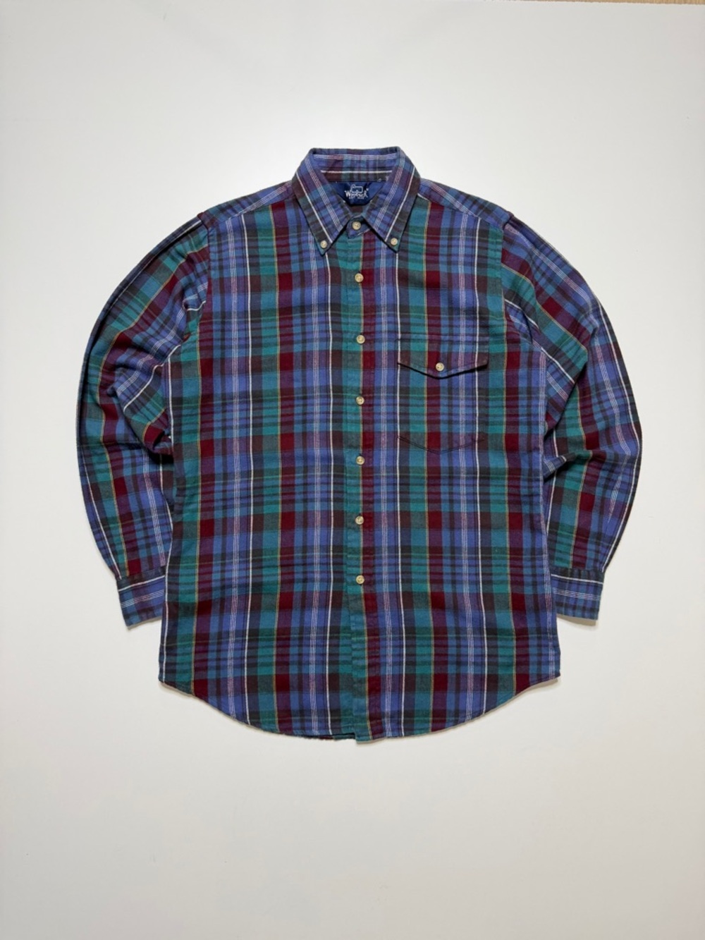 Vintage Woolrich Lightweight Flannel Long Sleeve Buttonup Shirt Mens Medium 90s